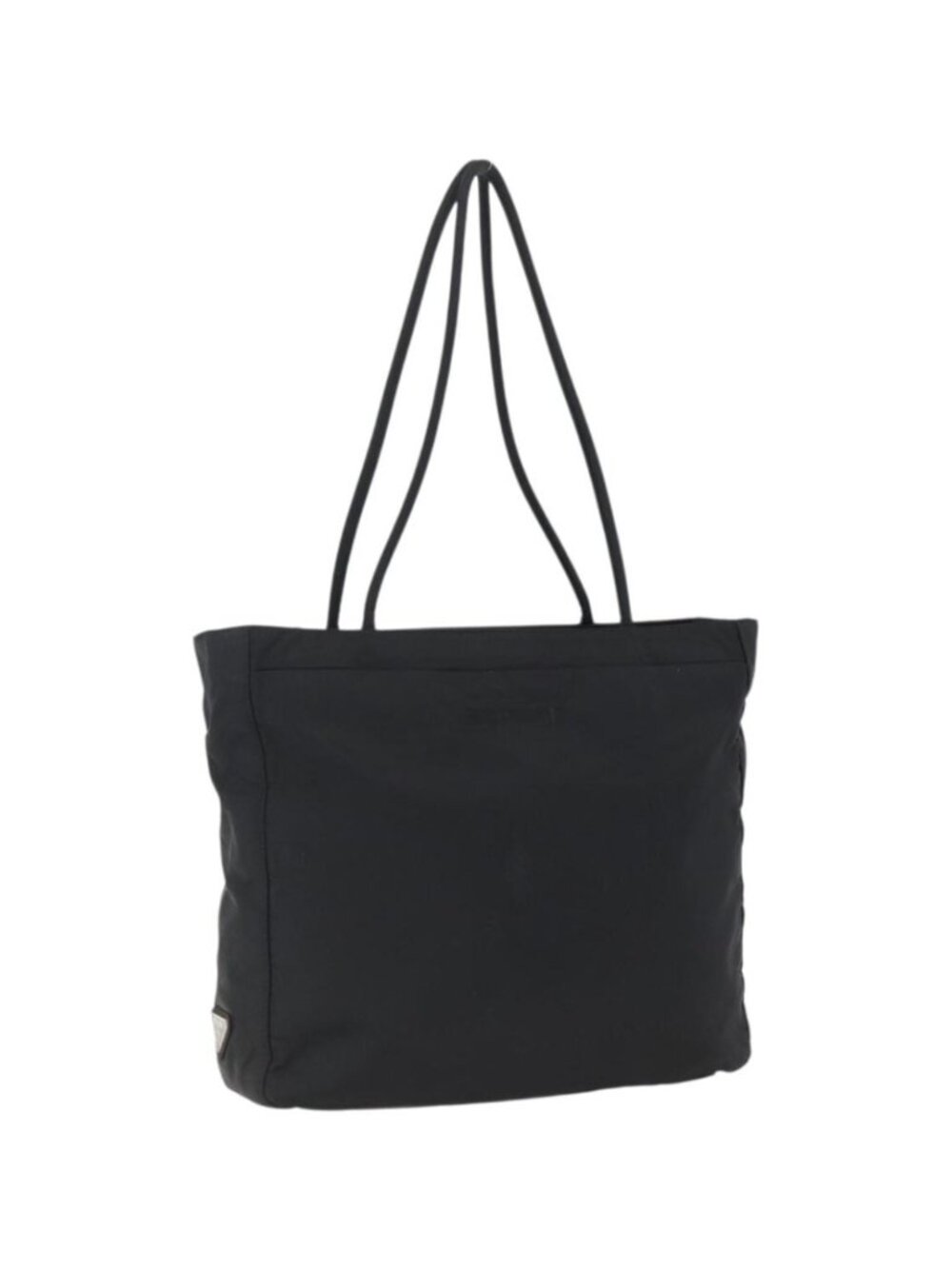 PRADA Tote Bag Nylon Black Silver